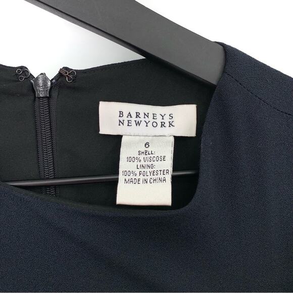 BARNEYS NEW YORK Cut Out Sheath Dress Navy Blue 6 - Picture 7 of 12